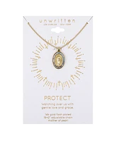 Unwritten Light Blue Enamel Saint Pendant Necklace