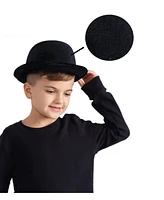 Dress Up America Black Velvet Derby Hat - Kids Girls & Boys