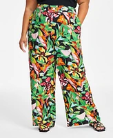 I.n.c. International Concepts Plus High-Rise Wide-Leg Pants, Exclusively at Macy's