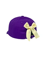 Bits & Bows Girls' Officially Licensed Lsu Bow Baseball Hat