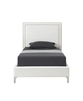 Inspired Home Samuele Leather Pu Platform Bed Twin Size, White