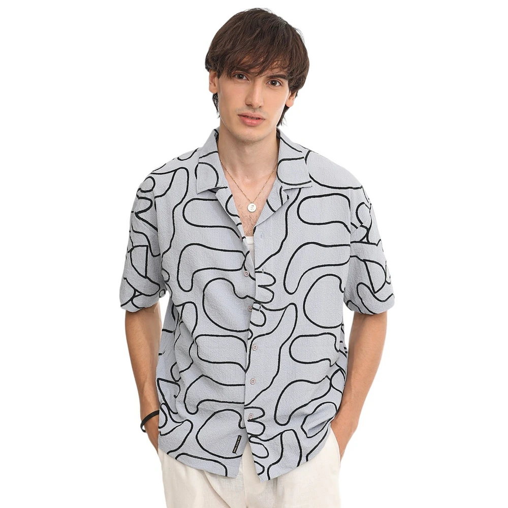 Campus Sutra Men's Chevron-Knit Shirt