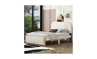 Slickblue Full Size Upholstered Platform Bed with Wood Support Feet – Stylish and Sturdy