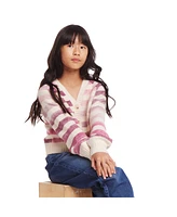 Andy & Evan Big Girls Pink Ombre Striped Cardigan Sweater