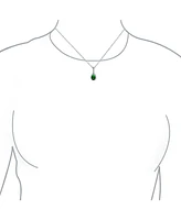Bling Jewelry Blue Cz Halo Solitaire Teardrop Pear Shape Pendant Necklace .925 Sterling Silver