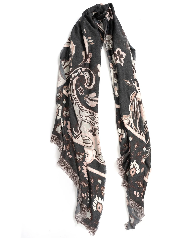 Vince Camuto Paisley Floral Supersoft Oblong Scarf