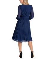 Sam Edelman Woman's Long-Sleeve Pleated A-Line Dress