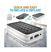 SereneLife 18" Twin Premium Raised Airbed With Built-in Pump