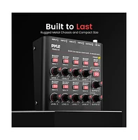 Pyle Compact Bluetooth 8-Channel Line Mixer with Usb Audio Interface