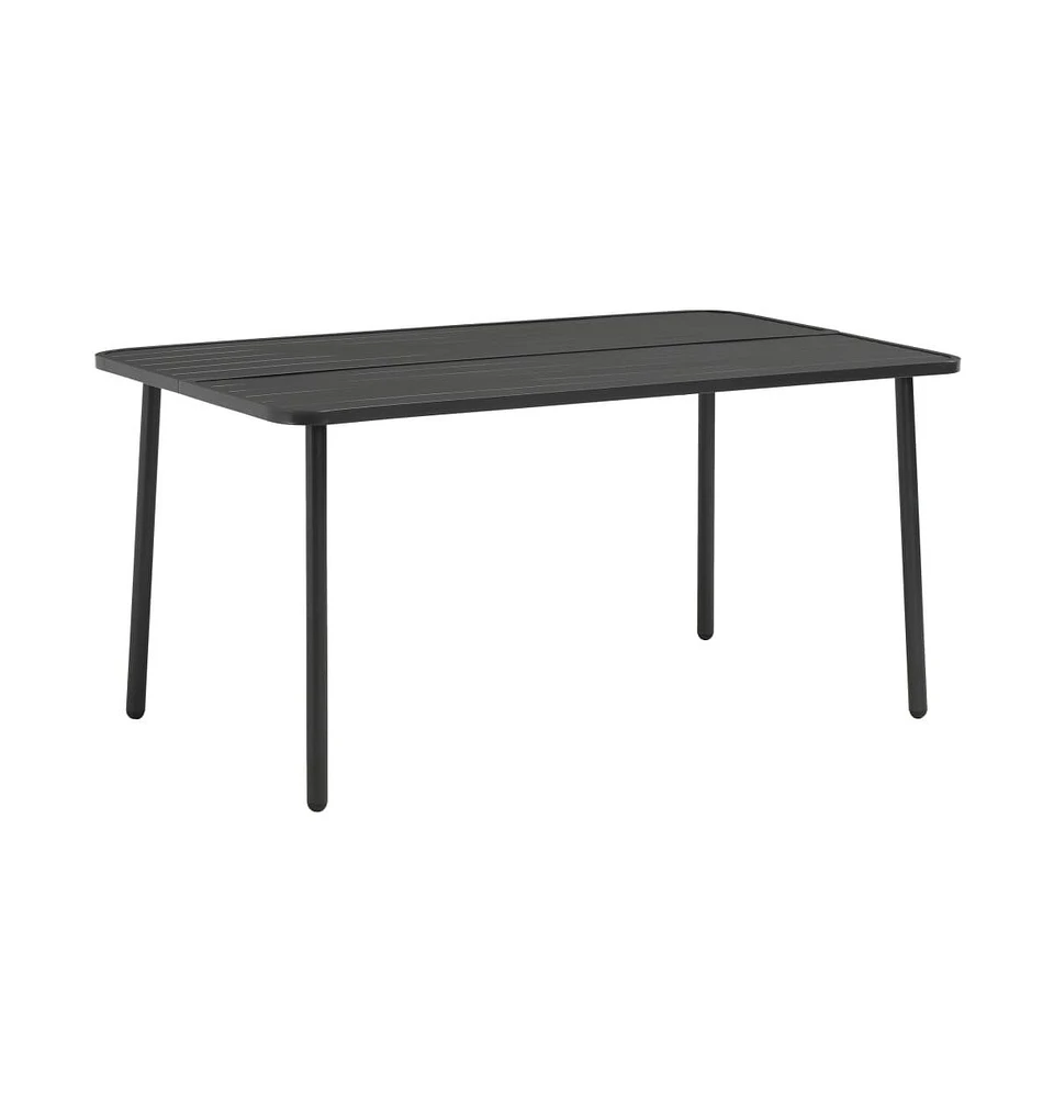 vidaXL Patio Table Dark Gray 59.1"x35.4"x28.3" Steel