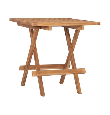 vidaXL Folding Patio Table 19.7"x19.7"x19.7" Solid Teak Wood