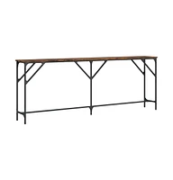 vidaXL Console Table Smoked Oak 78.7"x11.4"x29.5" Engineered Wood