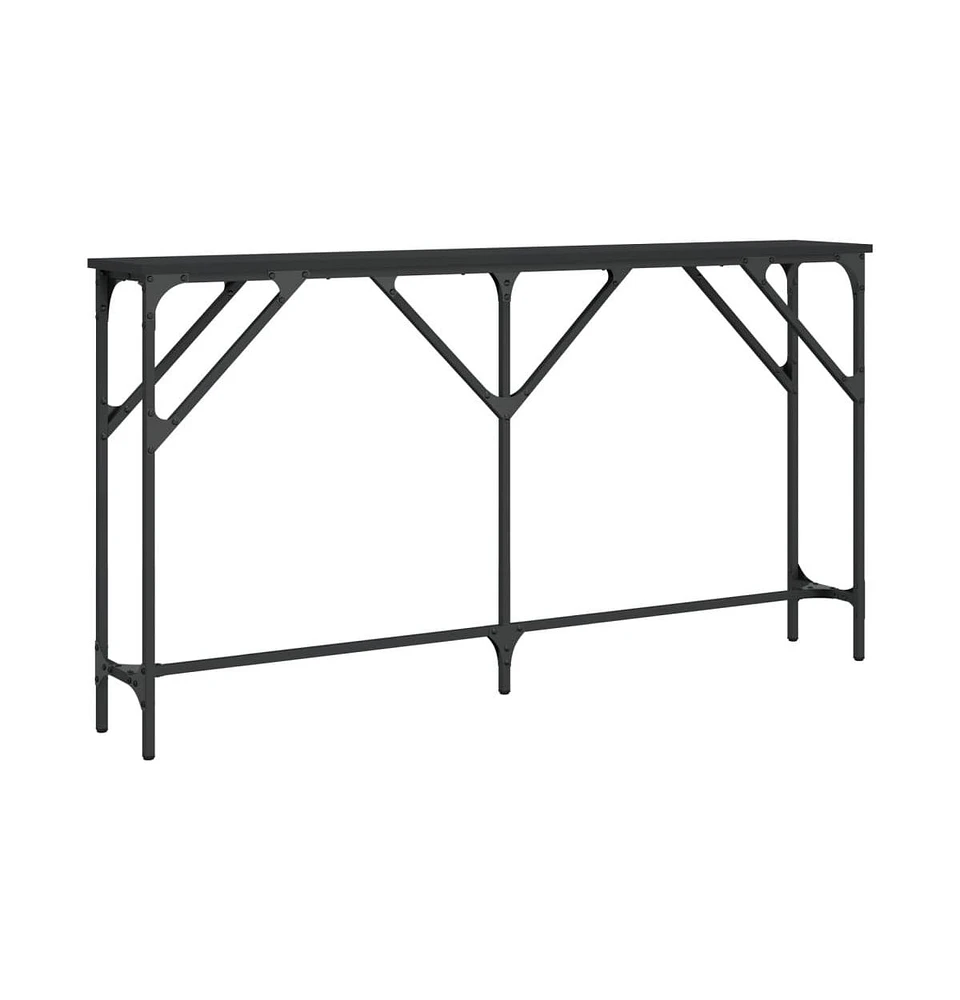 vidaXL Console Table Black 55.1"x9.1"x29.5" Engineered Wood