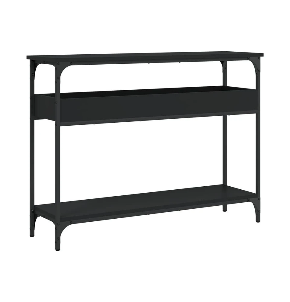 vidaXL Console Table with Shelf Black 39.4"x11.4"x29.5" Engineered Wood