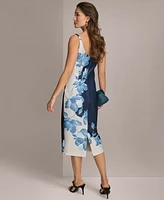 Donna Karan New York Petites Floral-Print Sheath Dress