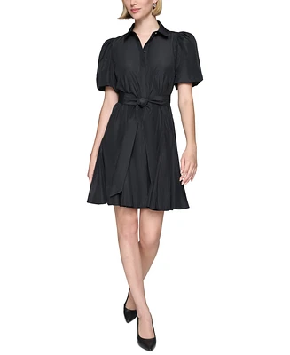 Karl Lagerfeld Paris Women's Belted Mini Shirtdress