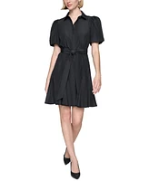 Karl Lagerfeld Paris Women's Belted Mini Shirtdress