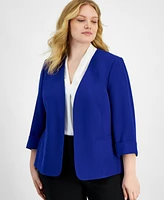 Kasper Plus Open Front Blazer