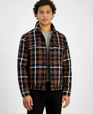 Sun + Stone Men's Anthony Plaid Trucker Jacket, Exclusively at Macy's