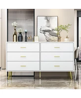 Homsee Black Wood Dresser Chest of Drawer With 6 Drawers