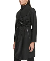 Kenneth Cole Women's Mixed Media Trench Coat