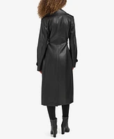 Kenneth Cole Women's Faux Leather Trench Coat