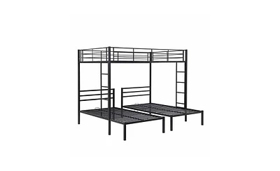 Slickblue Full Over Twin & Bunk Bed with Built-In Shelf for Space Optimization