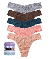 Hanky Panky Women's Holiday 5 Pack Original Rise Thong Underwear