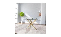 Slickblue Contemporary Square Clear Tempered Glass Dining Table for Modern Spaces