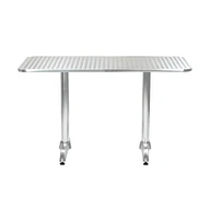 vidaXL Patio Table Silver 47.2"x23.6"x27.6" Aluminum