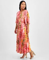 I.n.c. International Concepts Petite Floral-Print Pleated Maxi Dress, Created for Macy's