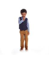 Andy & Evan Toddler Boys Toddler/Child Chambray Buttondown w/Tie, Vest Pants Set