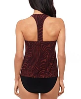 Magicsuit Womens Zabra Taylor Racerback Tankini Top Ruched Bottoms