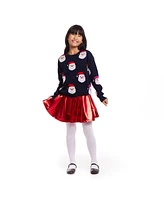 Andy & Evan Big Girls Navy Santa Sweater