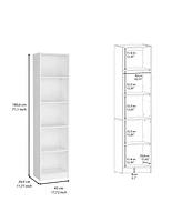 Depot E-Shop Vinton Xs Xs Bookcase Compact Bookshelf with Multiple Shelves