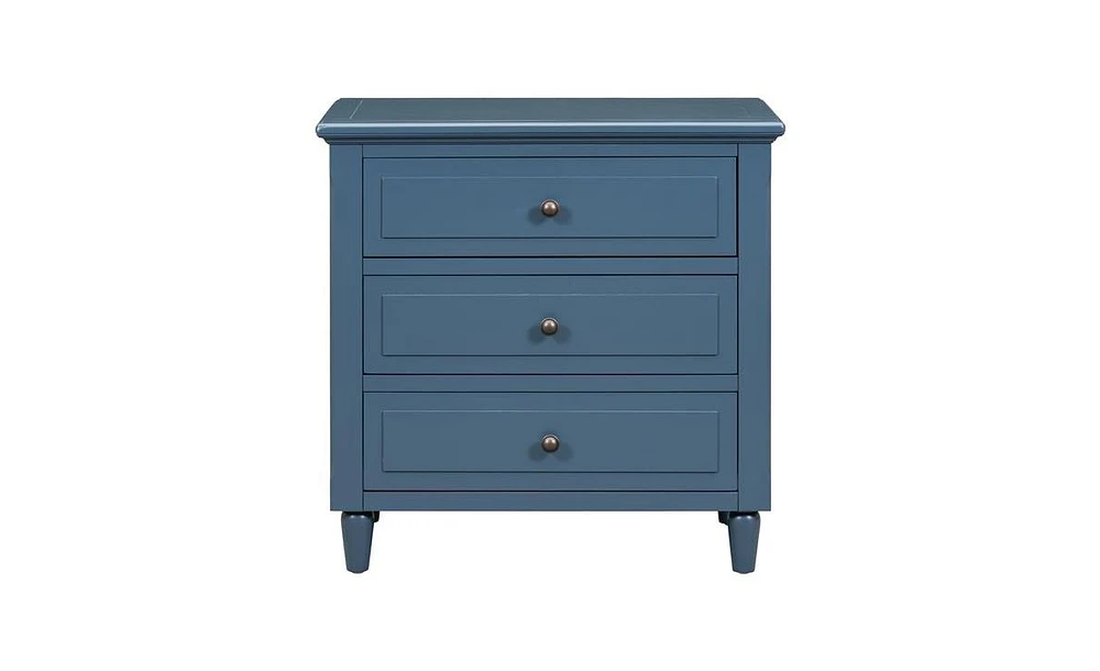 Slickblue 3-Drawer Nightstand Wood Cabinet for Stylish Storage