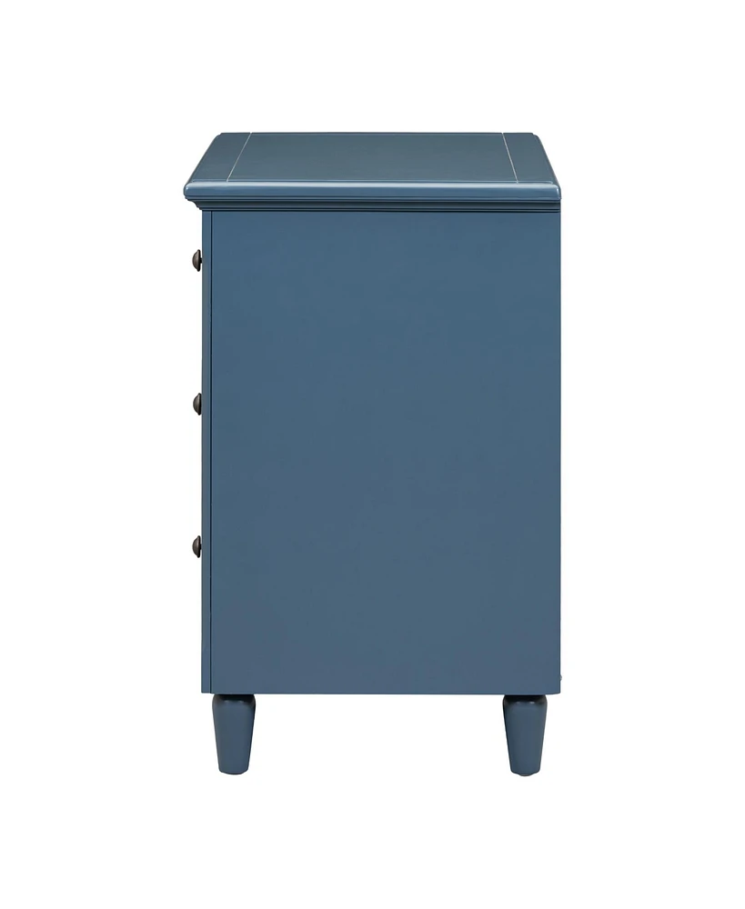 Slickblue 3-Drawer Nightstand Wood Cabinet for Stylish Storage