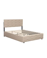 Slickblue Queen Size Upholstered Platform Bed Frame – Stylish and Durable Design