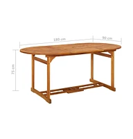 vidaXL Patio Dining Table 70.9"x35.4"x29.5" Solid Acacia Wood