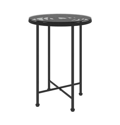 vidaXL Dining Table 21.7" Tempered Glass and Steel