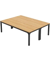 Tribesigns 78.74-Inch Conference Table Set of 2, 13FT Room Table, Large Rectangle Meeting Seminar for 8-10 Person,Long Business T