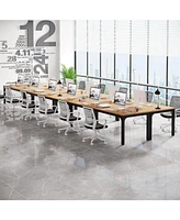 Tribesigns 78.74-Inch Conference Table Set of 4, 13FT Room Table, Large Rectangle Meeting Seminar for 12