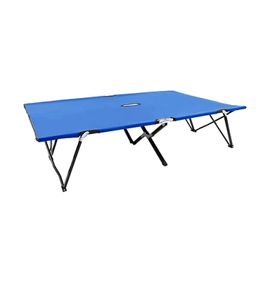 vidaXL Two Person Folding Sun Lounger Blue Steel