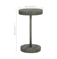 vidaXL Patio Table Gray 23.8"x41.7" Poly Rattan