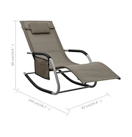 vidaXL Sun Lounger Textilene Taupe and Gray