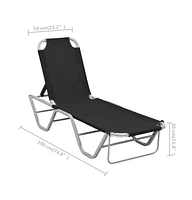 vidaXL Sun Lounger Aluminum and Textilene