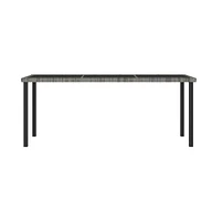 vidaXL Patio Dining Table Gray 70.9"x27.6"x28.7" Poly Rattan