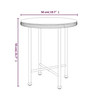 vidaXL Dining Table 19.7" Tempered Glass and Steel