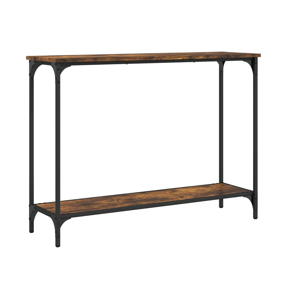 vidaXL Console Table Smoked Oak 39.8"x12"x29.5" Engineered Wood