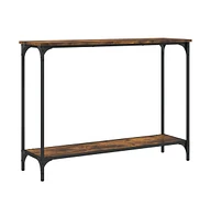 vidaXL Console Table Smoked Oak 39.8"x12"x29.5" Engineered Wood